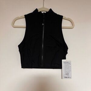 lululemon athletica Black Define Cropped full- Zip Tank Top